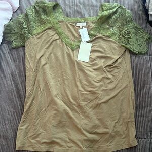 LA MIEL Green Lace Blouse